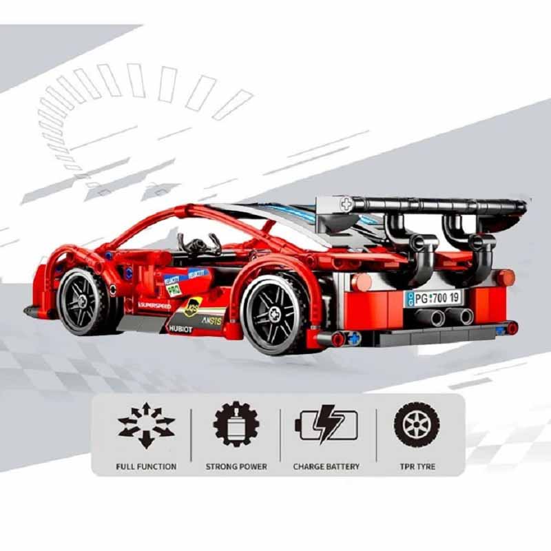 لگو ماشین کنترلی شارژی فراری مدل Pingao Blocks RC Car 70019