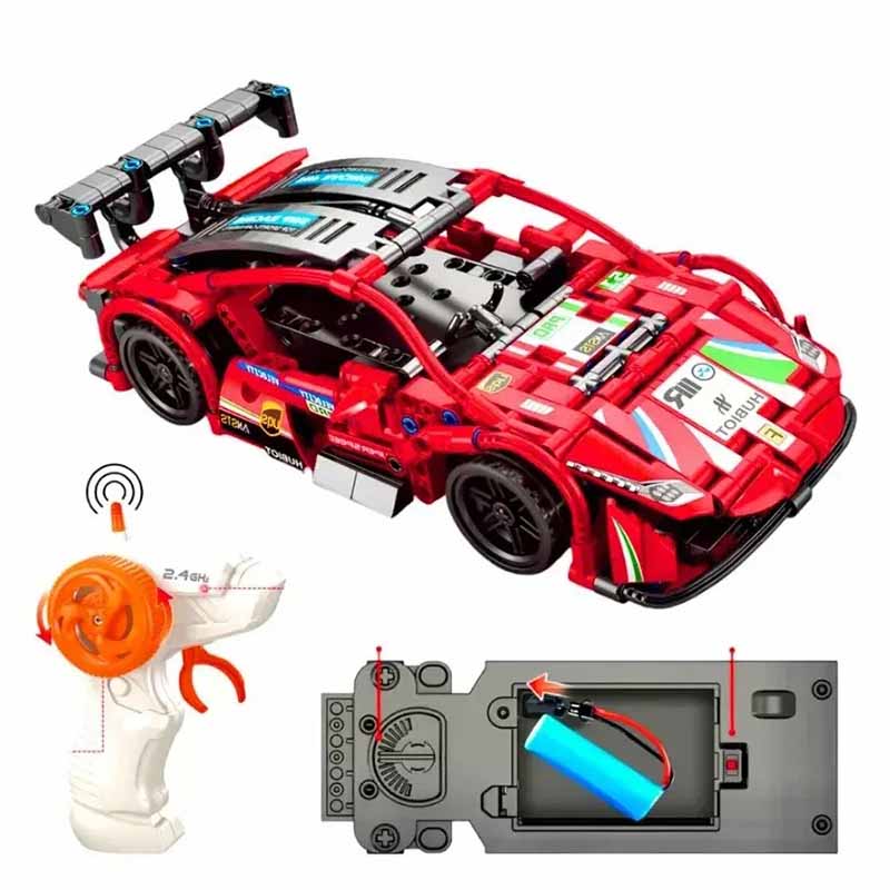 لگو ماشین کنترلی شارژی فراری مدل Pingao Blocks RC Car 70019
