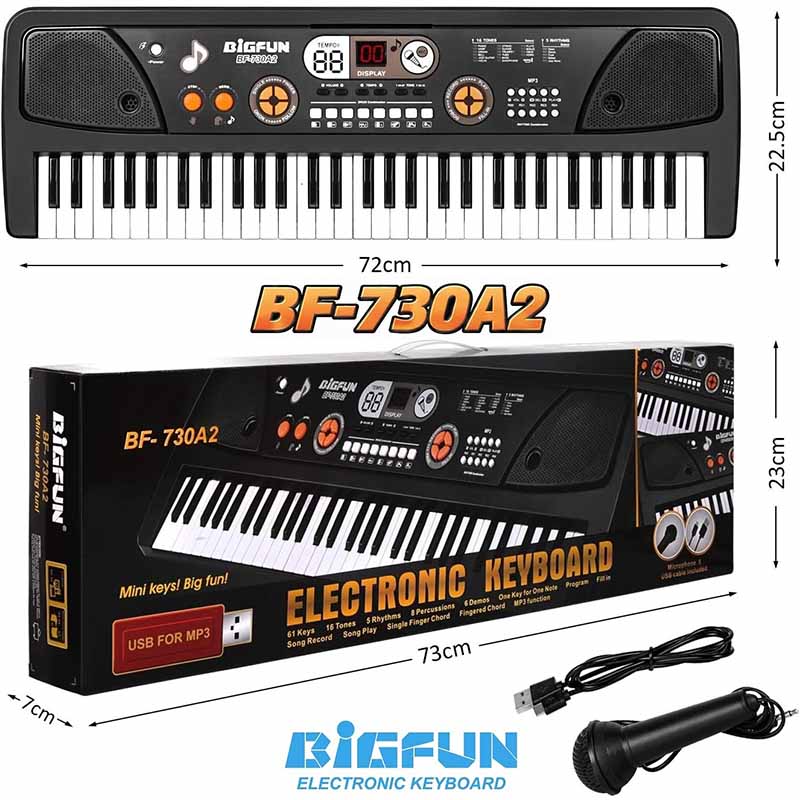 ارگ آموزشی بیگ فان میکروفون‌دار مدل BIGFUN BF-730A2