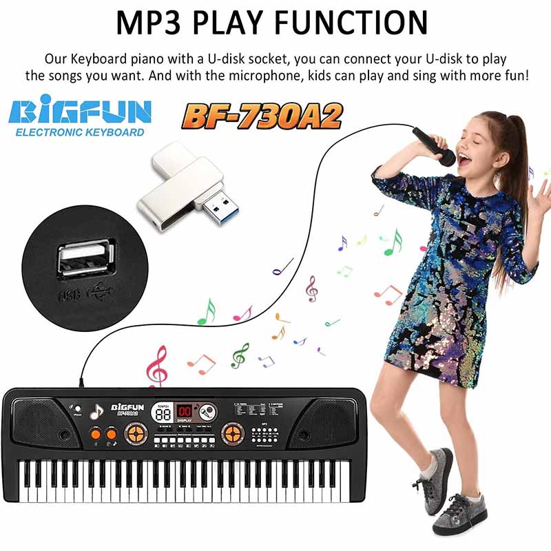 ارگ آموزشی بیگ فان میکروفون‌دار مدل BIGFUN BF-730A2