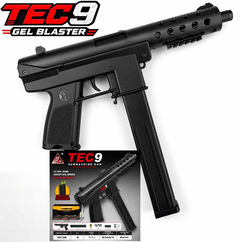 تفنگ اسباب بازی تیر ژله ای شارژی حرفه ای TEC9 Handi HD732A