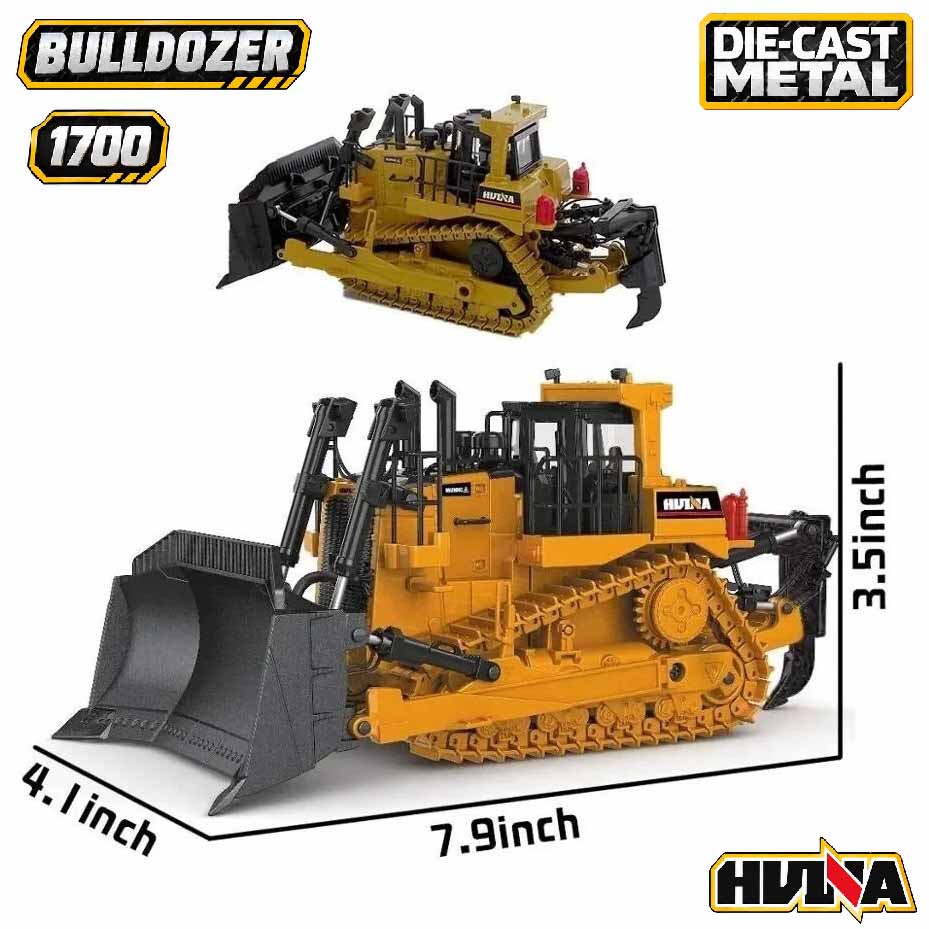 ماکت بولدوزر فلزی راهسازی هوینا مدل Huina Metal Bulldozer 1700