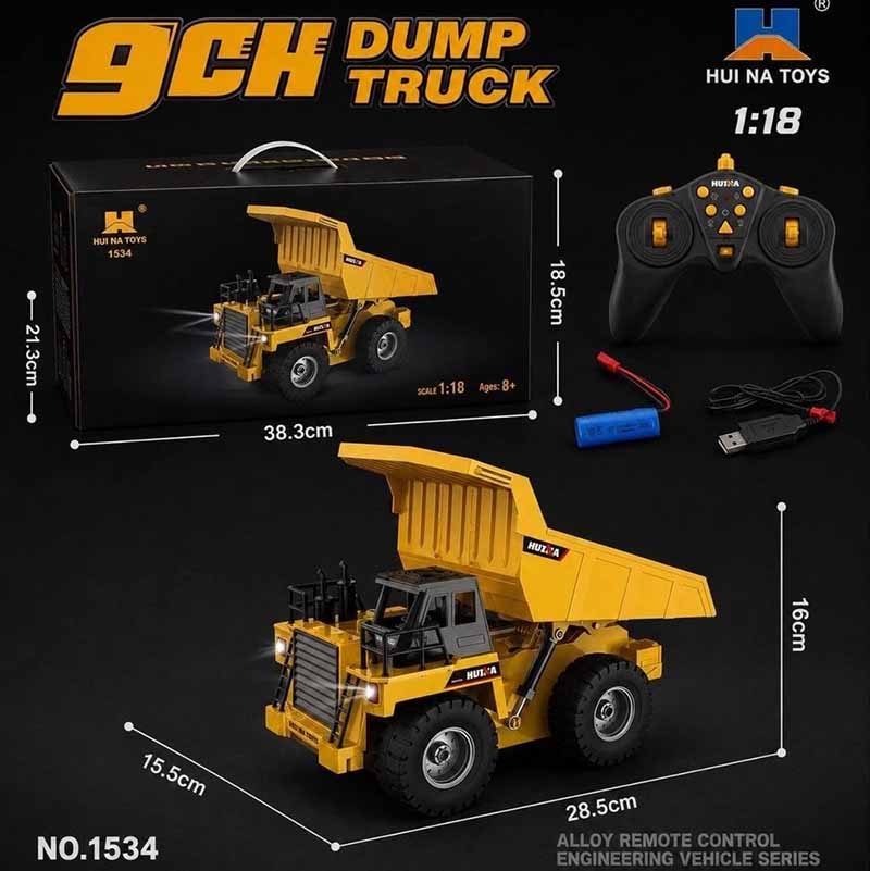 کامیون کمپرسی کنترلی معدن هوینا مدل Huina RC Dump Truck 1534