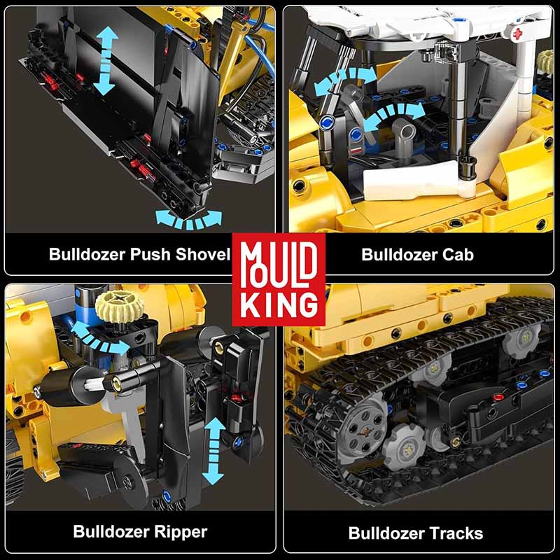 لگوولدوزر مهندسی پنوماتیک مولدکینگ Mould King PR756 19019