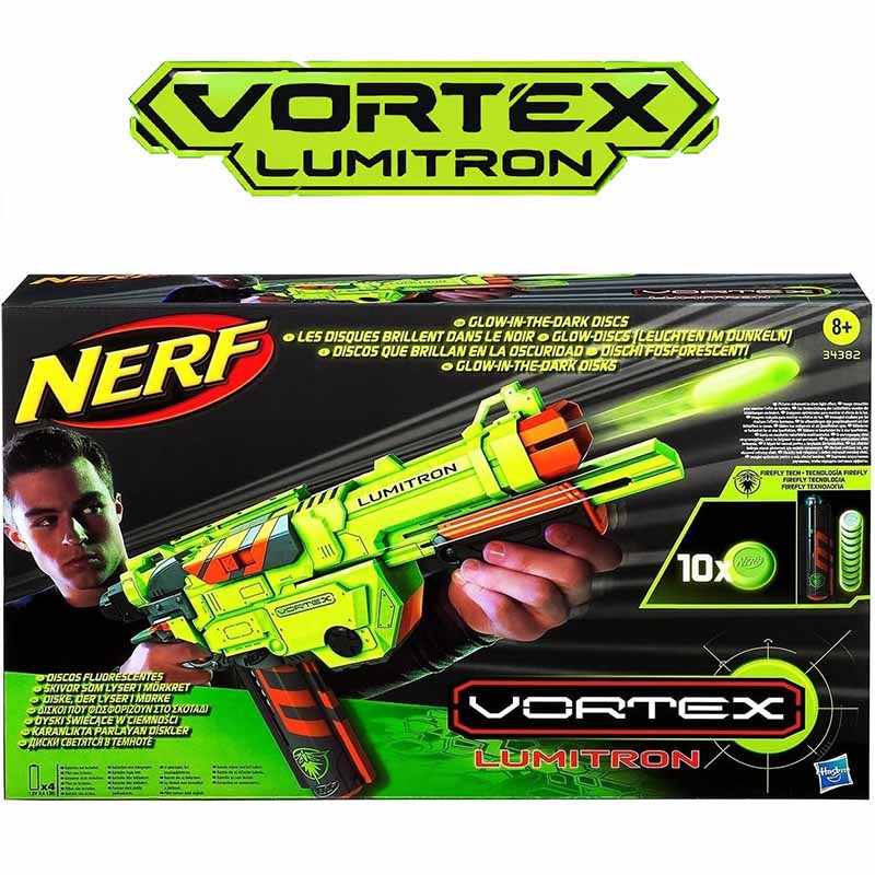 تفنگ تیر فومی دیسکی نرف ورتکس لومیترون مدل Nerf Vortex Lumitron
