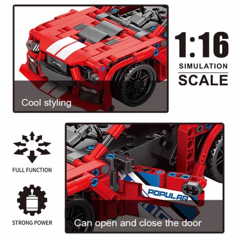 لگو ماشین کنترلی شارژی فراری مدل Pingao Blocks RC Car 70018