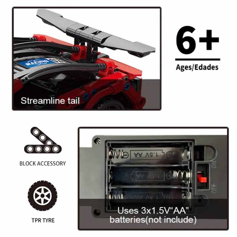 لگو ماشین کنترلی شارژی فراری مدل Pingao Blocks RC Car 70018
