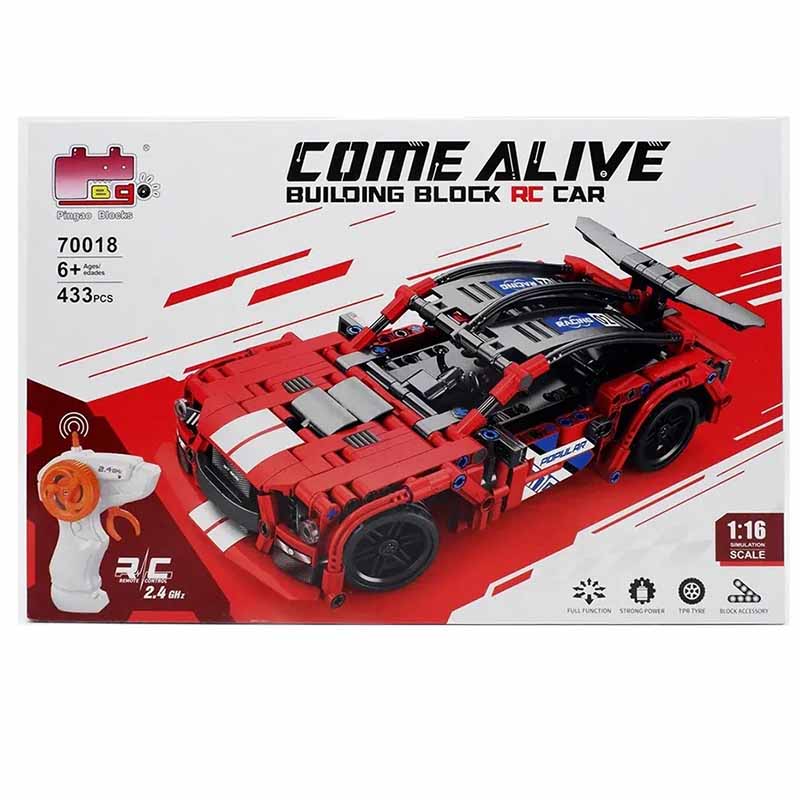 لگو ماشین کنترلی شارژی فراری مدل Pingao Blocks RC Car 70018