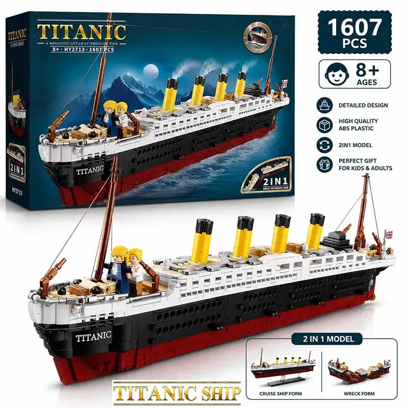 ساختنی لگو کشتی تایتانیک با 1607 قطعه مدل TITANIC Ship Hy 2713