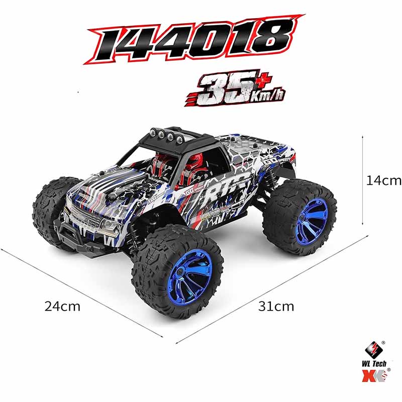 ماشین کنترلی آفرود دبلیو ال تویز سرعت 35 کیلومتر شارژی مدل WLtoys 144018