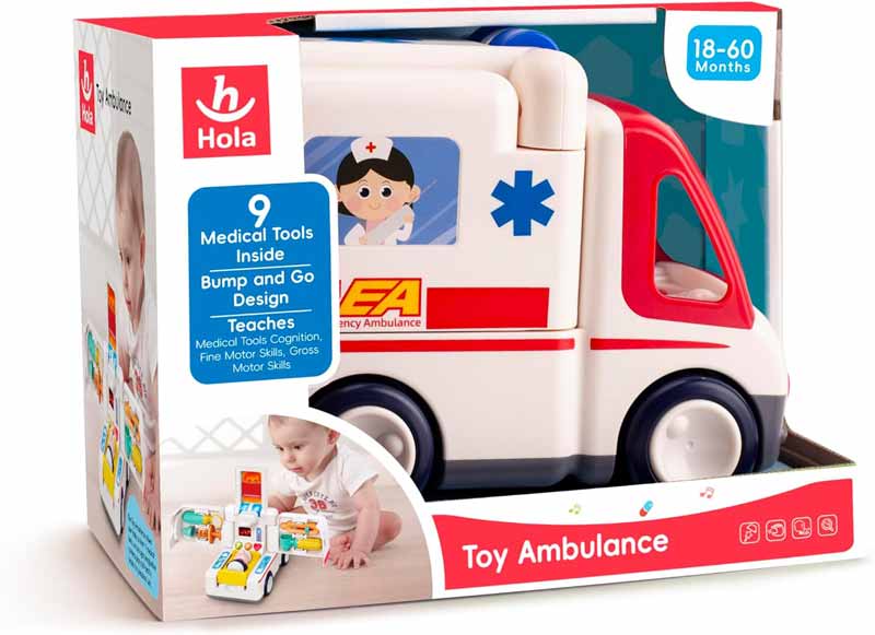اسباب بازی ماشین آمبولانس موزیکال آموزشی هولا تویز مدل Hola toys 9997