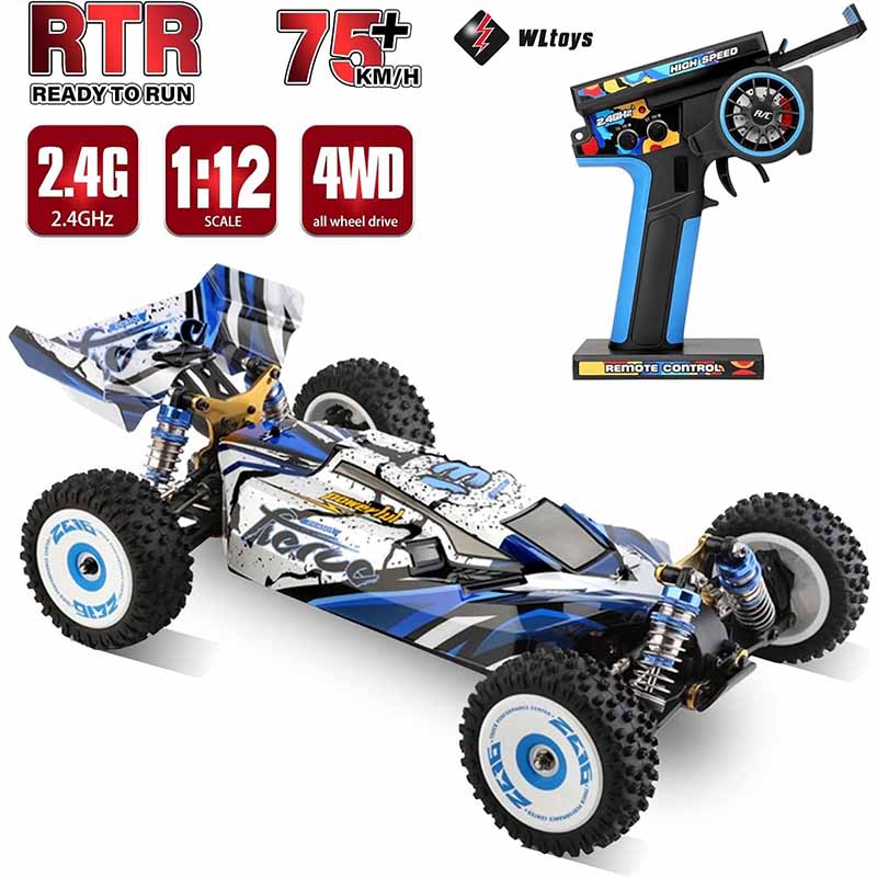اسباب بازی ماشین کنترلی آفرود دبلیو ال تویز سرعت 75 کیلومتر موتور براشلس WLtoys 124017