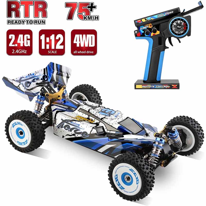 اسباب بازی ماشین کنترلی آفرود دبلیو ال تویز سرعت 75 کیلومتر موتور براشلس WLtoys 124017