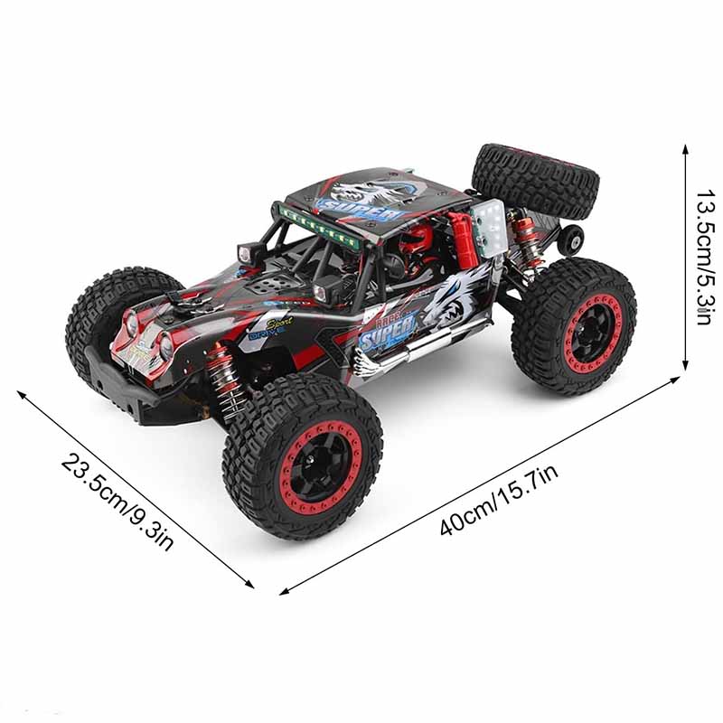 اسباب بازی ماشین کنترلی آفرود دبلیو ال تویز سرعت ۶۰ کیلومتر موتور براشلس WLtoys 124028