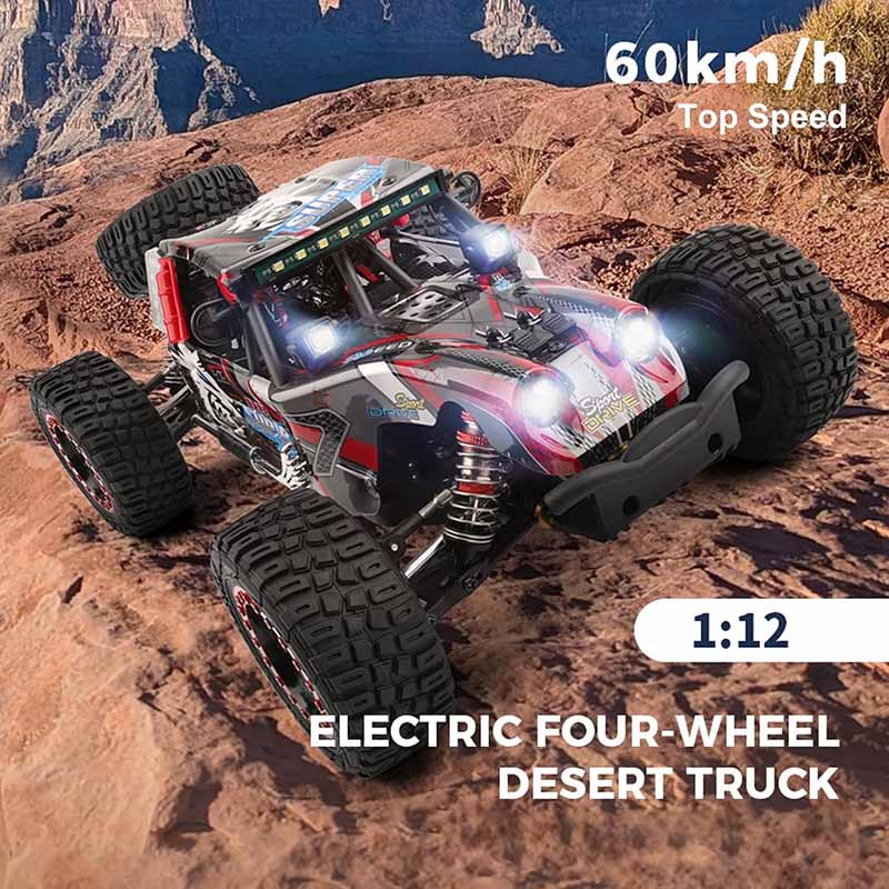 اسباب بازی ماشین کنترلی آفرود دبلیو ال تویز سرعت ۶۰ کیلومتر موتور براشلس WLtoys 124028