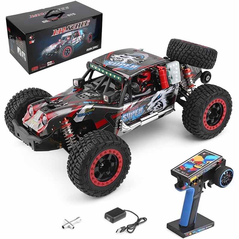 اسباب بازی ماشین کنترلی آفرود دبلیو ال تویز سرعت ۶۰ کیلومتر موتور براشلس WLtoys 124028
