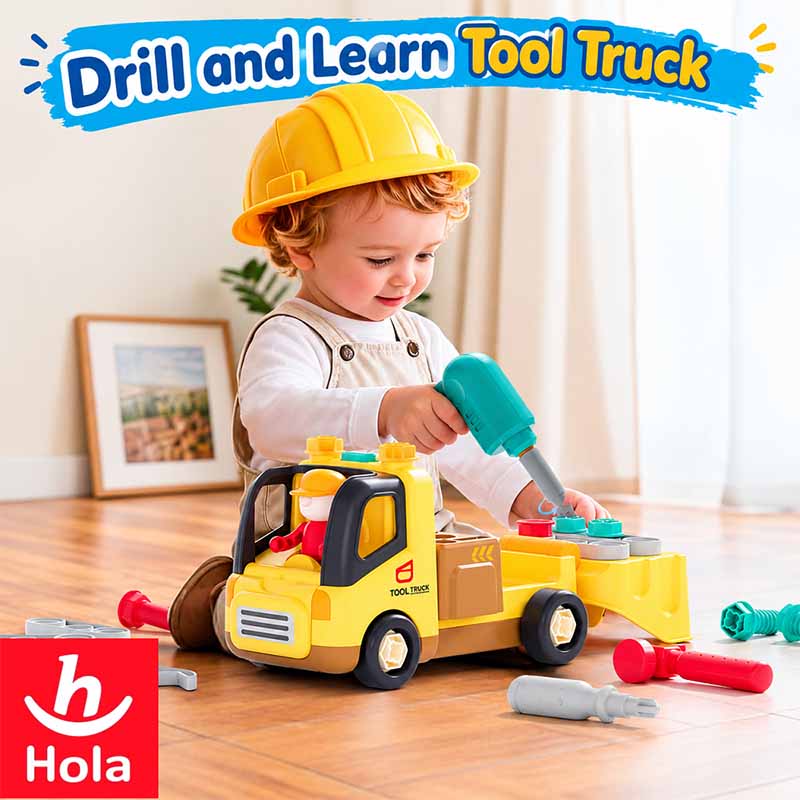 اسباب بازی کامیون ابزار آموزشی هولا Hola Drill and Learn Tool Truck HE 998001