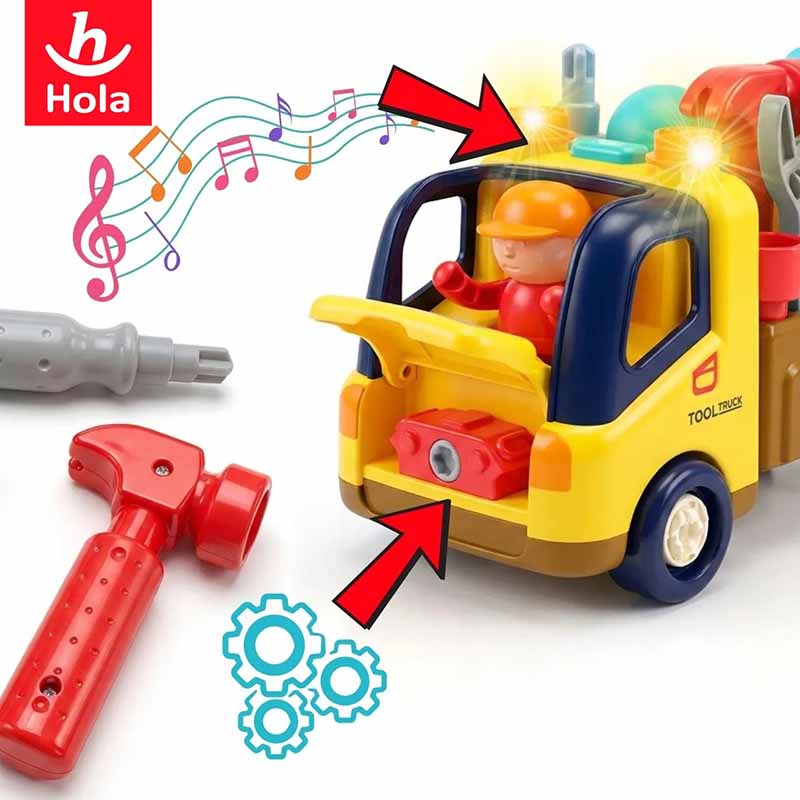 اسباب بازی کامیون ابزار آموزشی هولا Hola Drill and Learn Tool Truck HE 998001