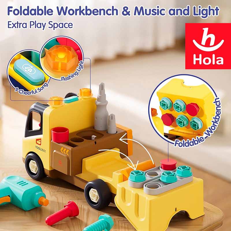 اسباب بازی کامیون ابزار آموزشی هولا Hola Drill and Learn Tool Truck HE 998001