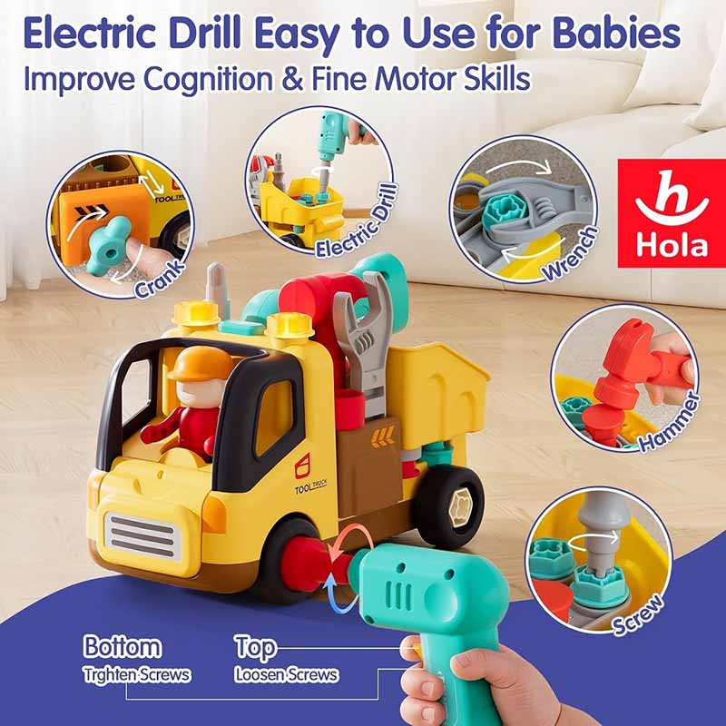 اسباب بازی کامیون ابزار آموزشی هولا Hola Drill and Learn Tool Truck HE 998001