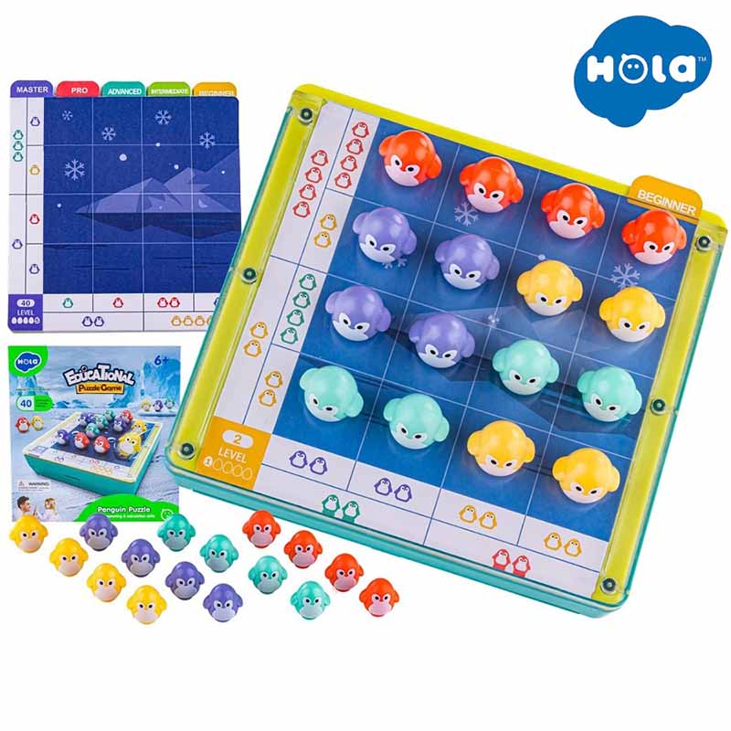بازی آموزشی و فکری پازل پنگوئن هولا مدل Hola Penguin Puzzle E7986