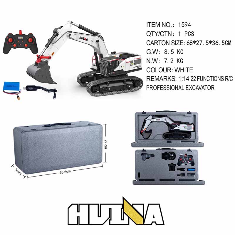 بیل مکانیکی فلزی کنترلی هوینا مدل Huina RC Excavator 1594