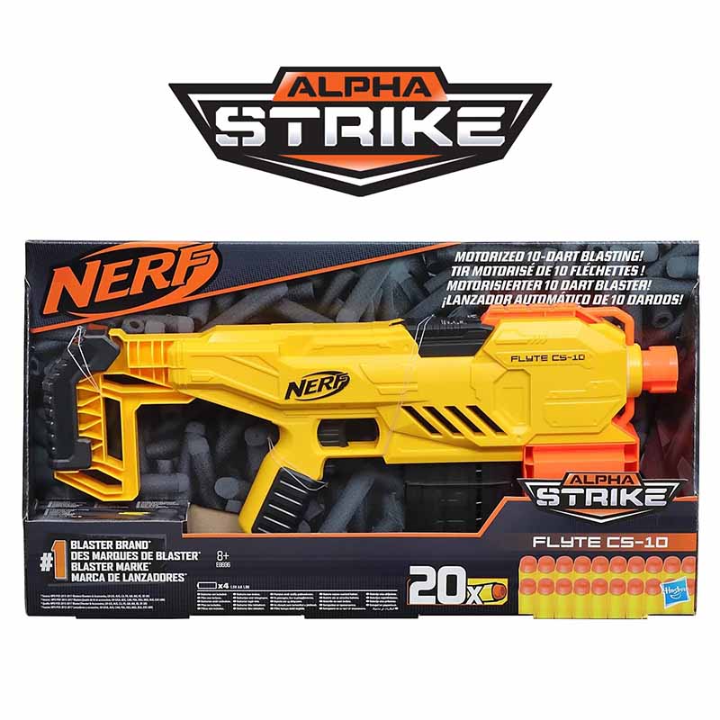 تفنگ بازی تیر فومی نرف موتوردار Nerf Alpha Strike Flyte CS-10 Motorized Blaster E8697
