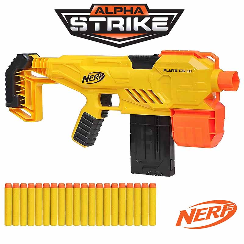 تفنگ بازی تیر فومی نرف موتوردار Nerf Alpha Strike Flyte CS-10 Motorized Blaster E8697