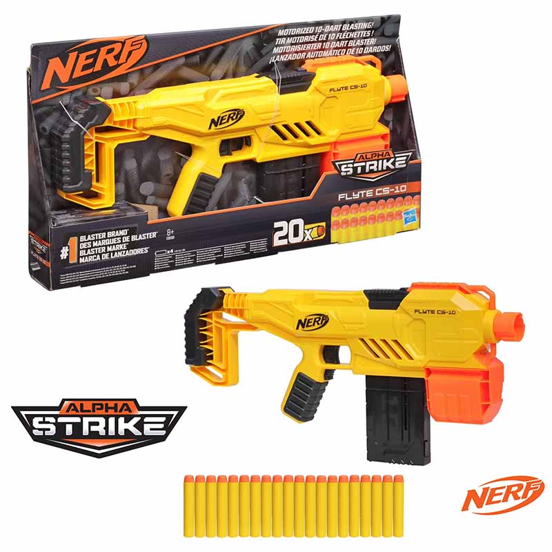 تفنگ بازی تیر فومی نرف موتوردار Nerf Alpha Strike Flyte CS-10 Motorized Blaster E8697