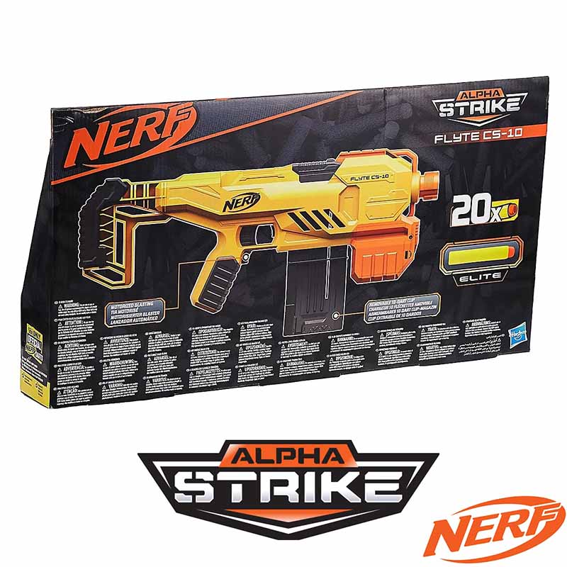 تفنگ بازی تیر فومی نرف موتوردار Nerf Alpha Strike Flyte CS-10 Motorized Blaster E8697