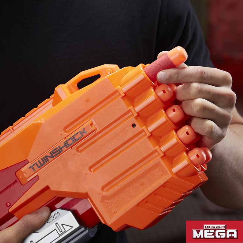 تفنگ بازی تیر فومی ( ابری) مگا نرف مدل Nerf Mega Twinshock Blaster B9894