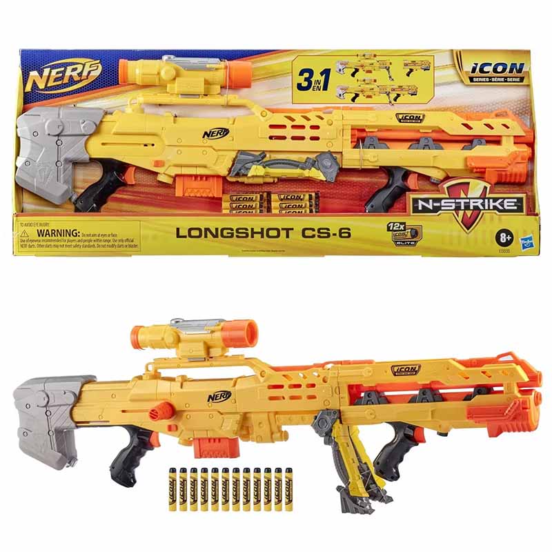 تفنگ تیر فومی نرف 3 حالته لانگ شات آیکن Nerf N-Strike Icon Series Longshot CS-6