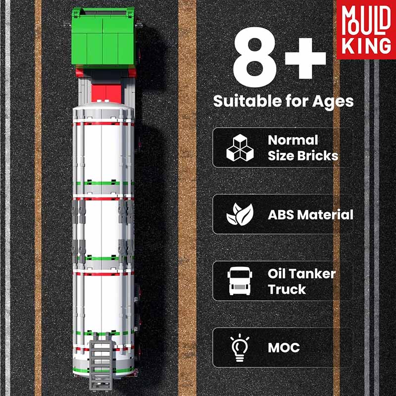 ساختنی لگو تریلی حمل سوخت برند مولدکینگ Mould King Fuel Tanker Truck 24075