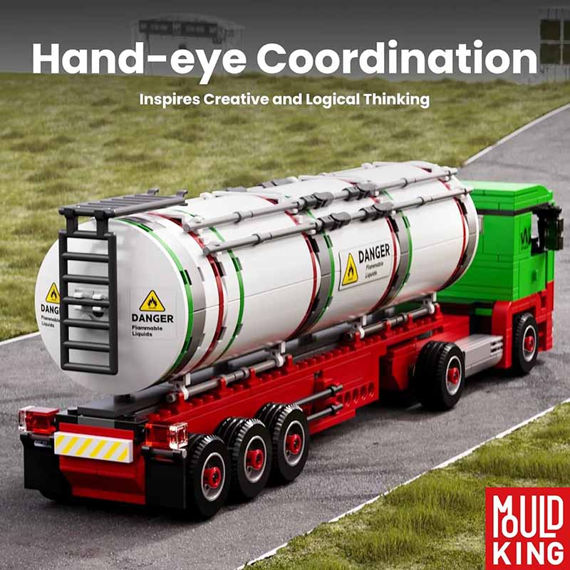 ساختنی لگو تریلی حمل سوخت برند مولدکینگ Mould King Fuel Tanker Truck 24075
