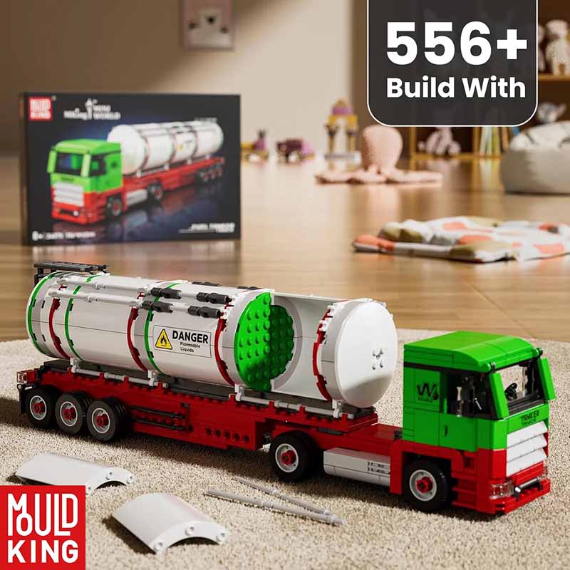 ساختنی لگو تریلی حمل سوخت برند مولدکینگ Mould King Fuel Tanker Truck 24075