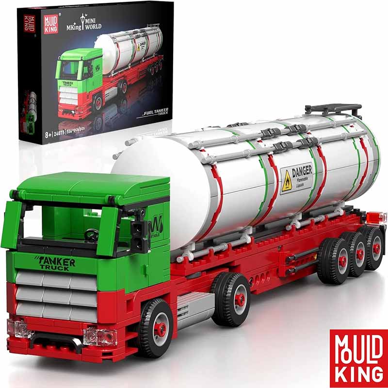 ساختنی لگو تریلی حمل سوخت برند مولدکینگ Mould King Fuel Tanker Truck 24075