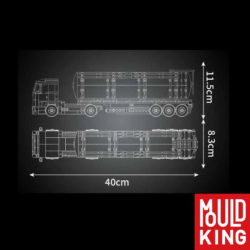 ساختنی لگو تریلی حمل سوخت برند مولدکینگ Mould King Fuel Tanker Truck 24075