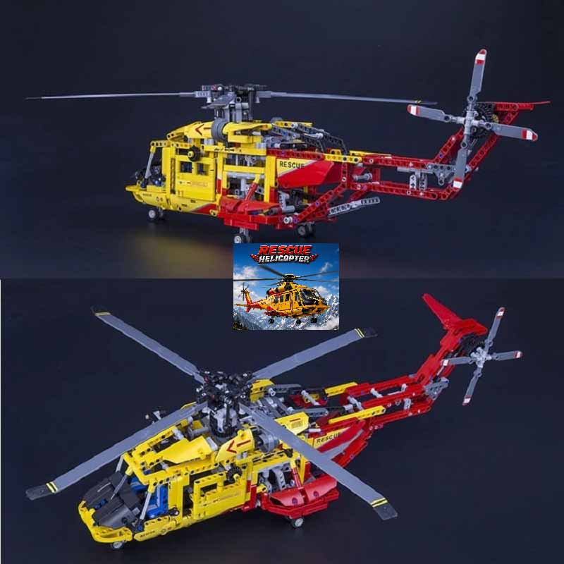 ساختنی لگو تکنیکال هلیکوپتر نجات 2 در 1 مدل JISI Bricks Rescue Helicopter 3357
