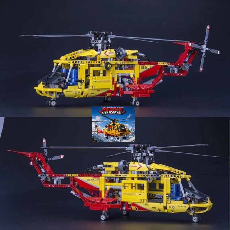 ساختنی لگو تکنیکال هلیکوپتر نجات 2 در 1 مدل JISI Bricks Rescue Helicopter 3357