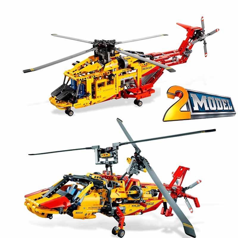 ساختنی لگو تکنیکال هلیکوپتر نجات 2 در 1 مدل JISI Bricks Rescue Helicopter 3357