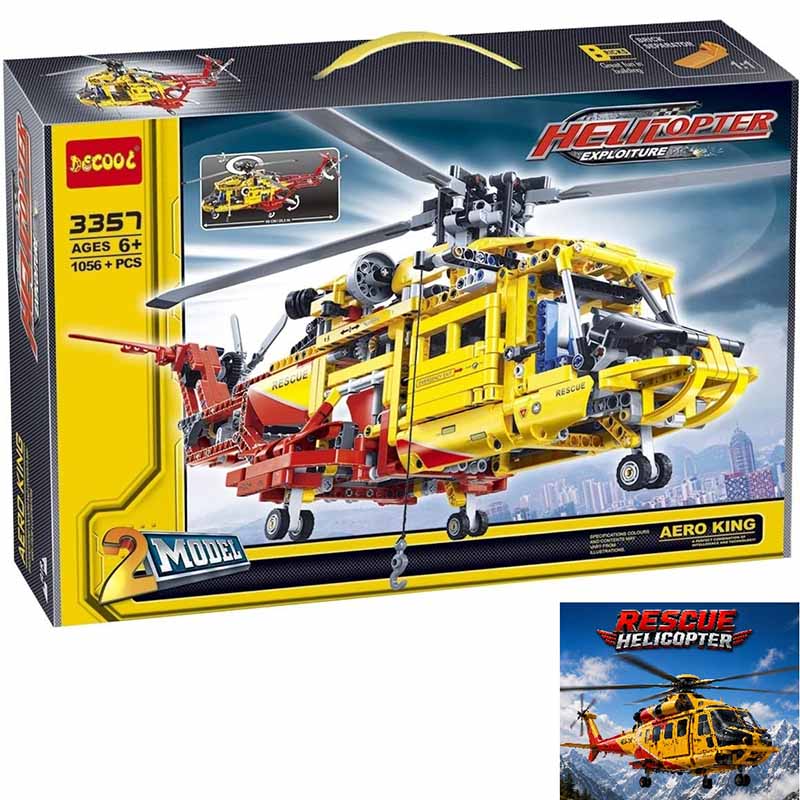 ساختنی لگو تکنیکال هلیکوپتر نجات 2 در 1 مدل JISI Bricks Rescue Helicopter 3357