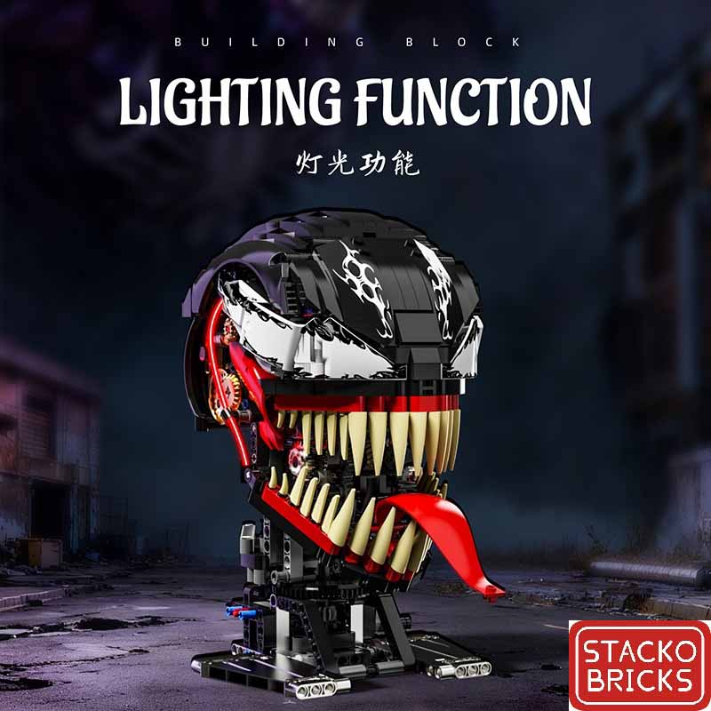 ساختنی لگو سر ونوم متحرک با نورپردازی برند استاکو بریکس Stacko Bricks Venom 02001