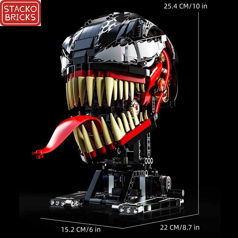 ساختنی لگو سر ونوم متحرک با نورپردازی برند استاکو بریکس Stacko Bricks Venom 02001