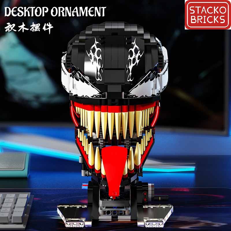 ساختنی لگو سر ونوم متحرک با نورپردازی برند استاکو بریکس Stacko Bricks Venom 02001
