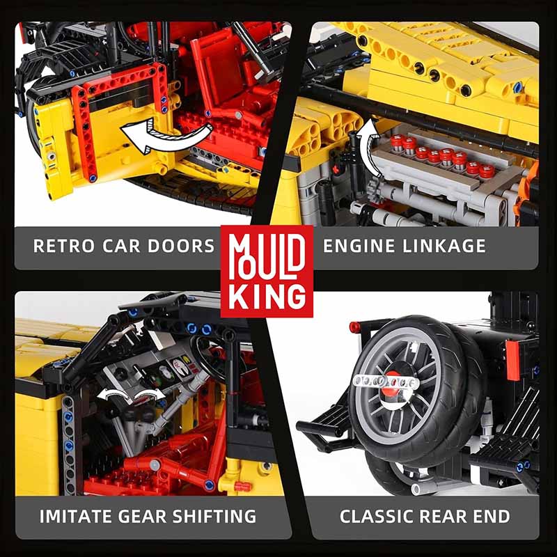 ساختنی لگو مولدکینگ ماشین بوگاتی کلاسیک تورینگ Mouldking Vintage Bugatti 50T 13080S