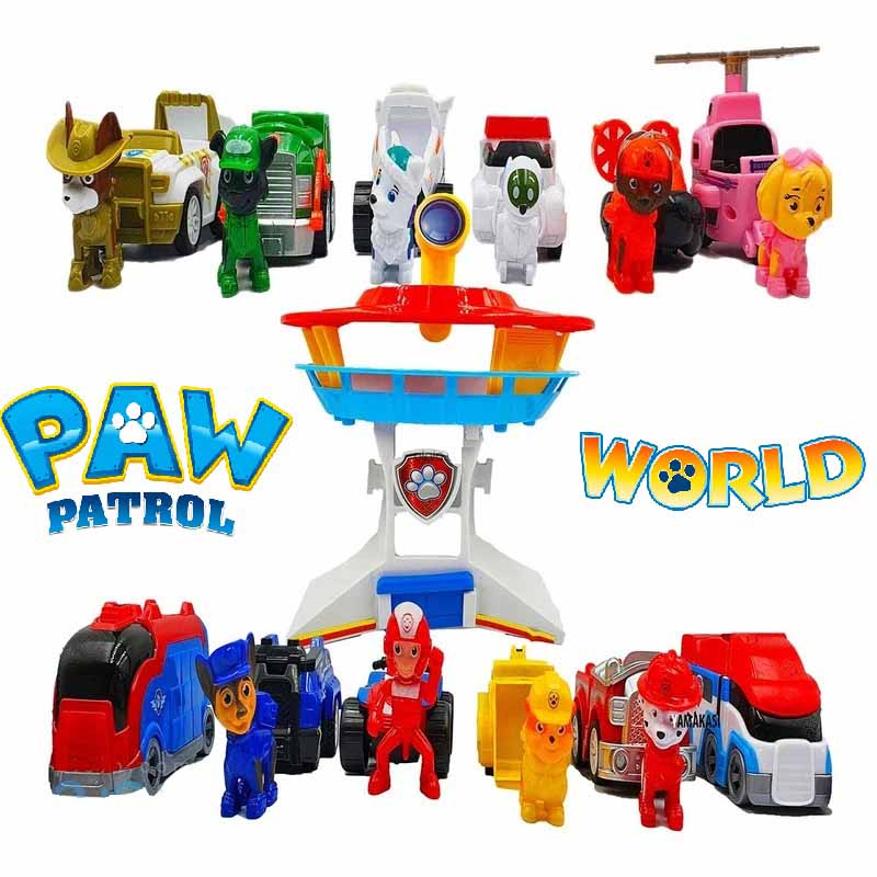 فیگور و ماشین سگهای نگهبان با برج مراقبت مجموعه 13 عددی مدل Paw Patrol PB9912