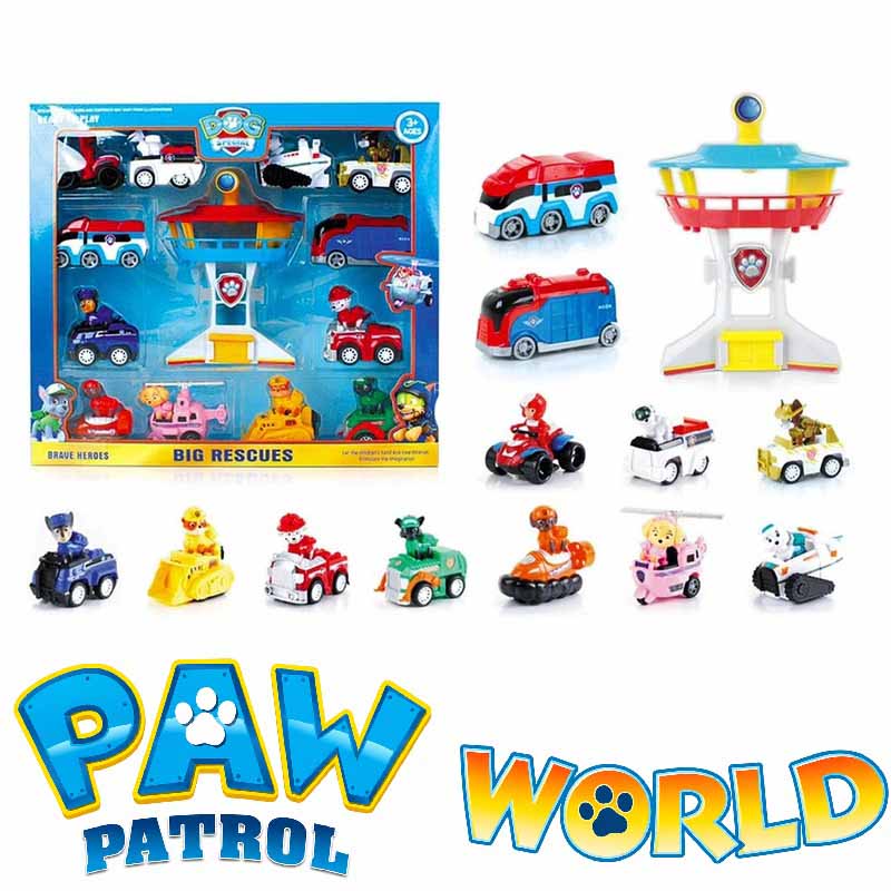 فیگور و ماشین سگهای نگهبان با برج مراقبت مجموعه 13 عددی مدل Paw Patrol PB9912