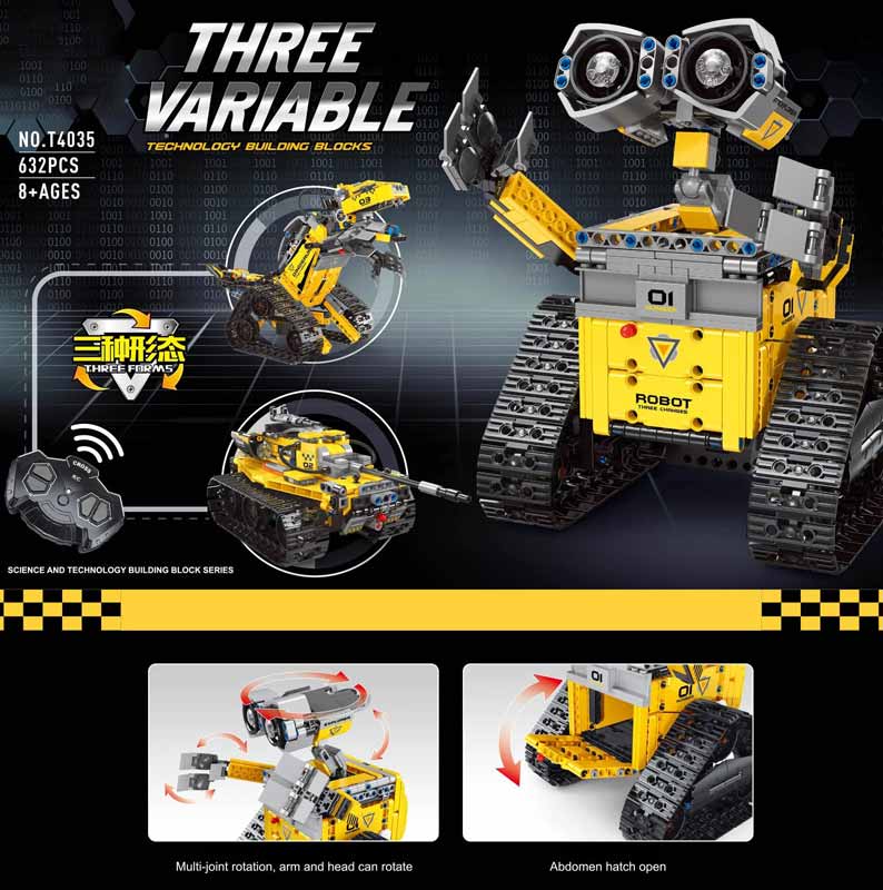 لگو تکنیک ساختنی وال ای کنترلی تبدیل شونده 3 مدلی WALL E T4035