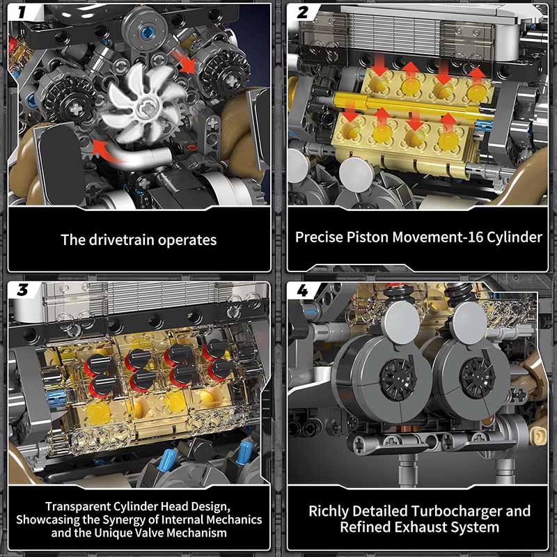 لگو ساختنی موتور ( انجین) W16 مولدکینگ مدل Mouldking Engine 10131
