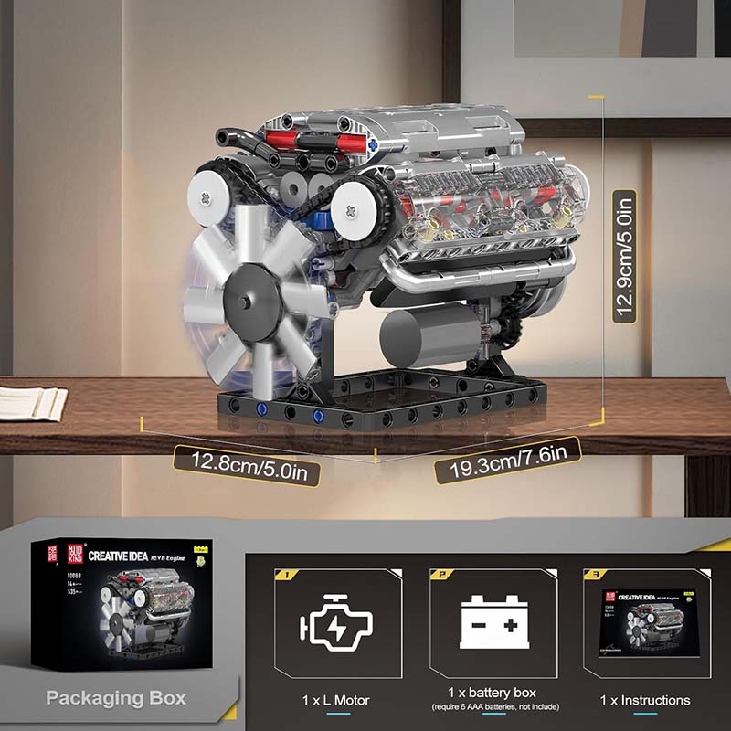 لگو ساختنی موتور V8 مولدکینگ مدل Mouldking Engine 10088